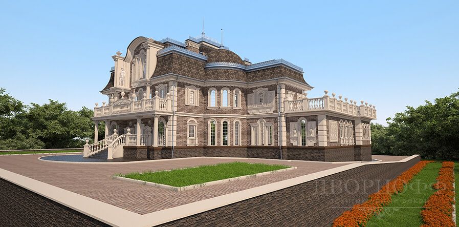Проект дворца в стиле крепости